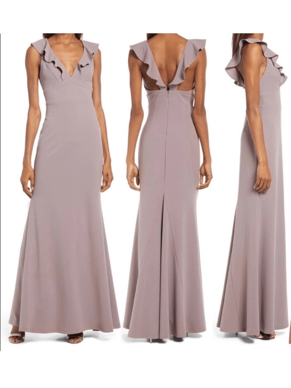 BNWT Lulus Perfect Opportunity Maxi Dress in sold out Grey Lavender